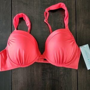 NWT Coastal Blue Red Swim Top
